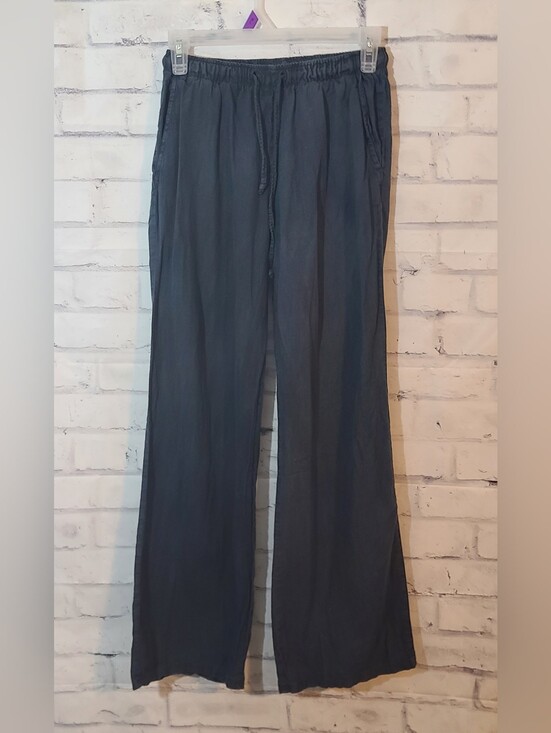 Subdued Pants - Subdued Linen Wide Leg Drawstring Navy Pants Small